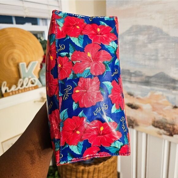 VTG Guam Pacific Ocean Hibiscus Balutan Small Picnic Tote Bag. - Picture 13 of 14